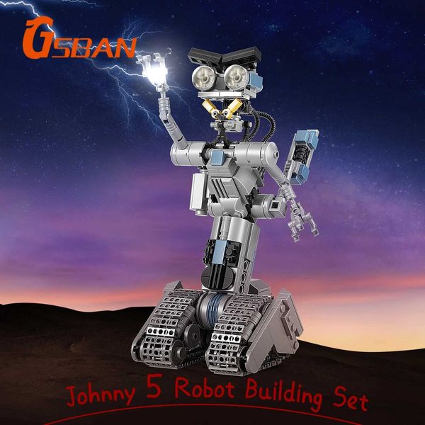 GSBAN Johnny No.5 Robôs número cinco figuras robô 387pcs tijolo moc bloqueios de edifícios Kits Toys for Kids Gifts Toyc250121