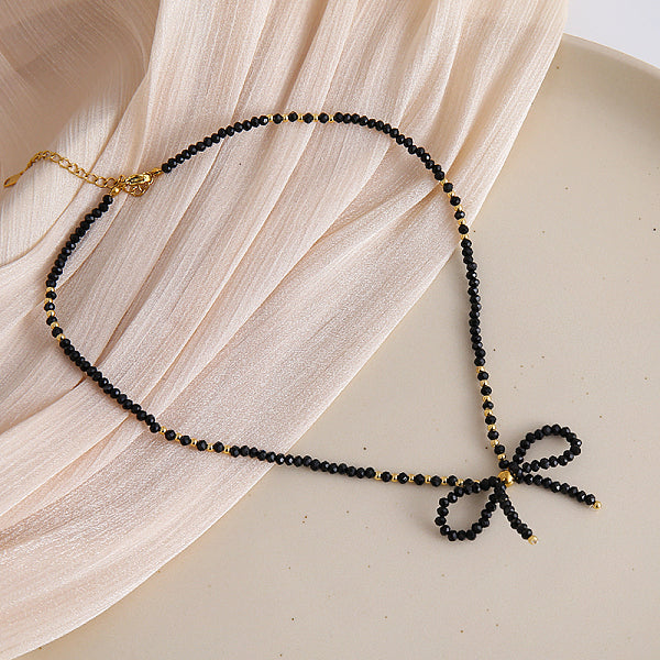 Collares de cuentas de vidrio con forma de rondelle adornados