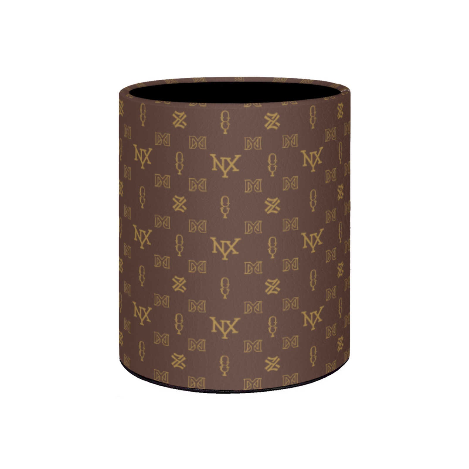 NXY Business Leather Designer Round Pencil Holder Desktop Stationery Makeup Brush Storage Office Desk Organizer Pencil Cup Holder