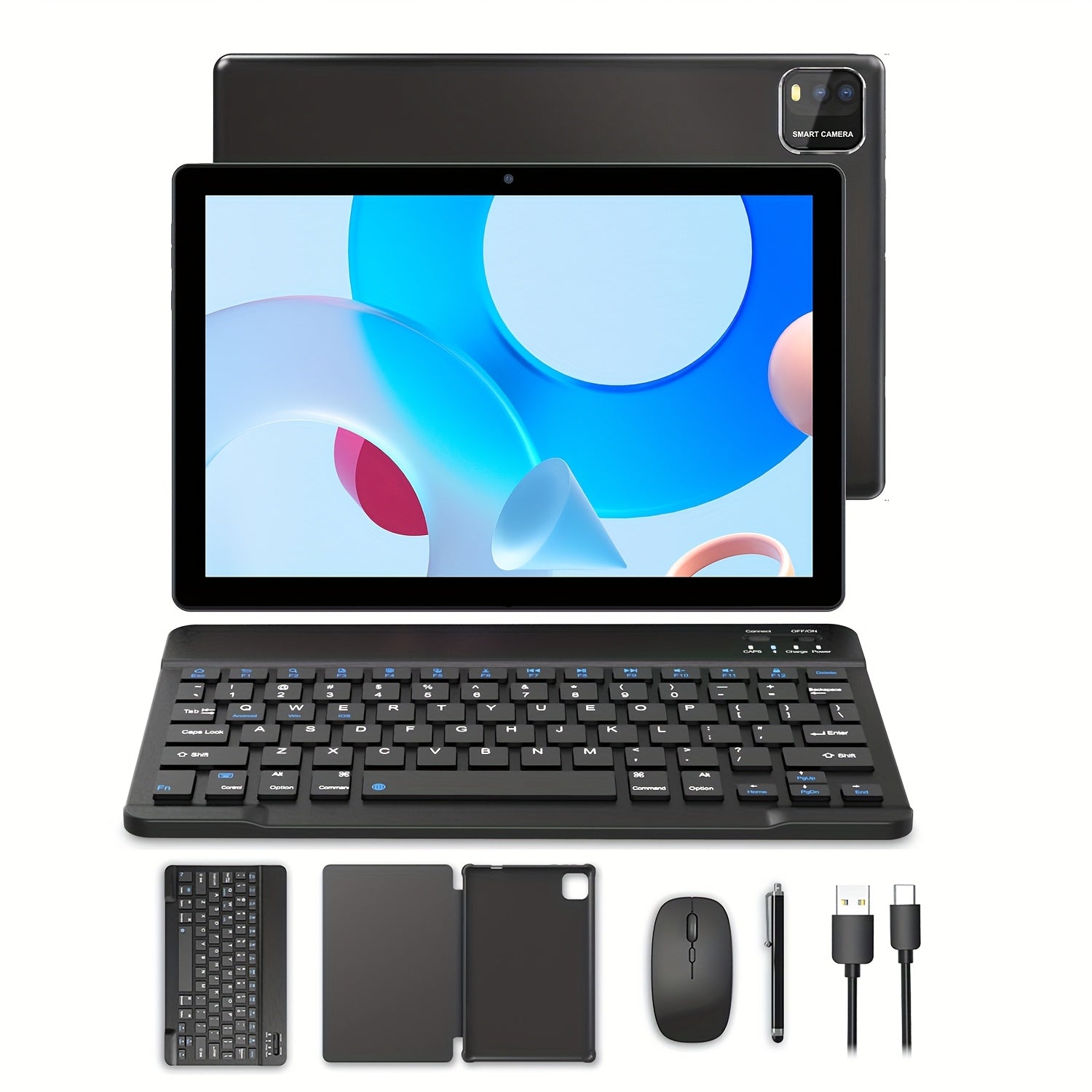 TEMU 10.1-inch 14 Tablet, 2-in-1 Tablet With Keyboard, Protective Case, Stylus Without Electricity, 64gb Storage + 6gb (3gb + 3gb Expansion) Memory,