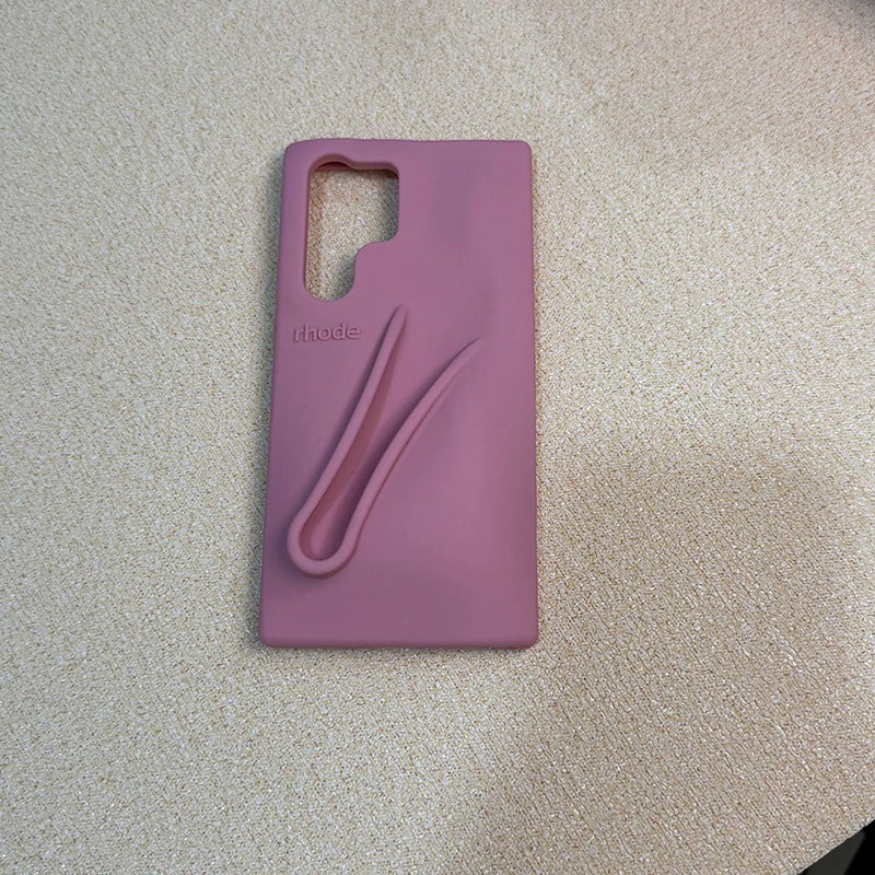 Rhode Lip Gloss Holder Designer Phone Case for Apple iPhone 16 15 Samsung Galaxy S25 A14 Ultra Luxury 3D Silicone Lipstick Make-up Lip Balm Back Cov