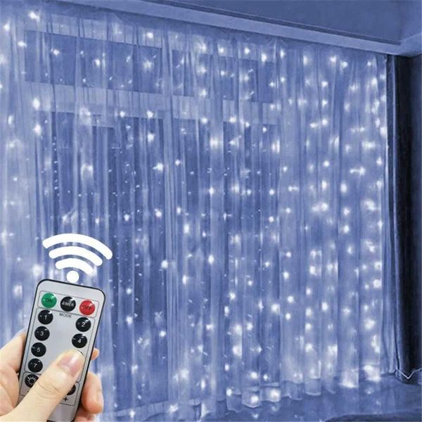 6-3M LED Curtain String Light Decoration USB Lamp 8 Mode for Home Christmas Party New Year Wedding Navidad 2024 Ornaments zyc241120