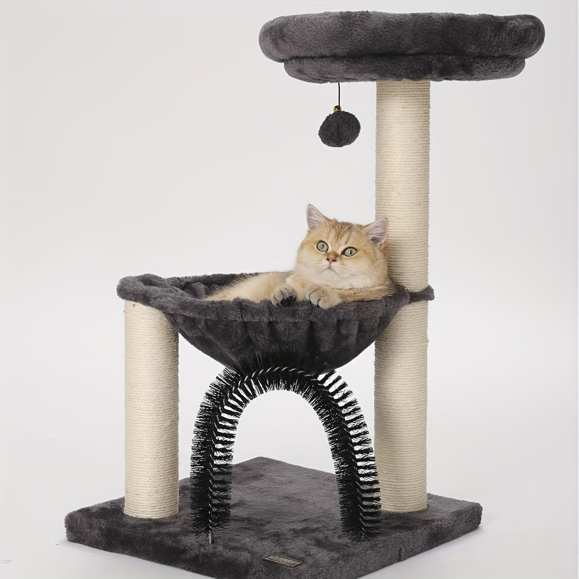 TEMU Fluffydream 27.5 Inches Tower For Indoor Cats, Multi-level Cat Tree With Scratching Posts Plush Basket & Perch For Play Rest, Cat Activity Tree