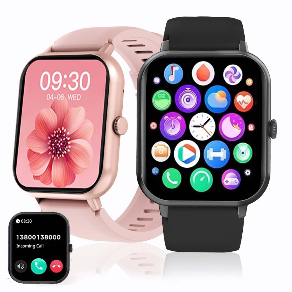 SENBONO brand ZL54CJ Square Smartwatch Android Women BT Call Heart Rate Sport Mode Fitness Tracker Waterproof Smart Watch for Men