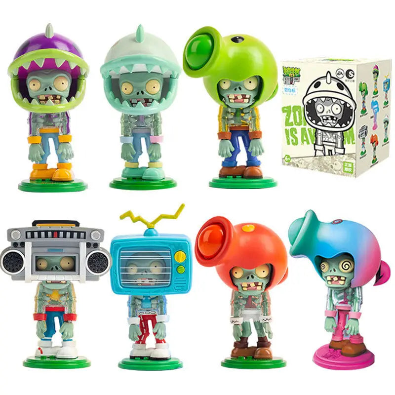Blind Box 6pcs Plants Vs Zombies Building Blocks Toy Surprise Blind Box Variety Party Series 7 Styles Action Figures Collection Boys Toys Gift