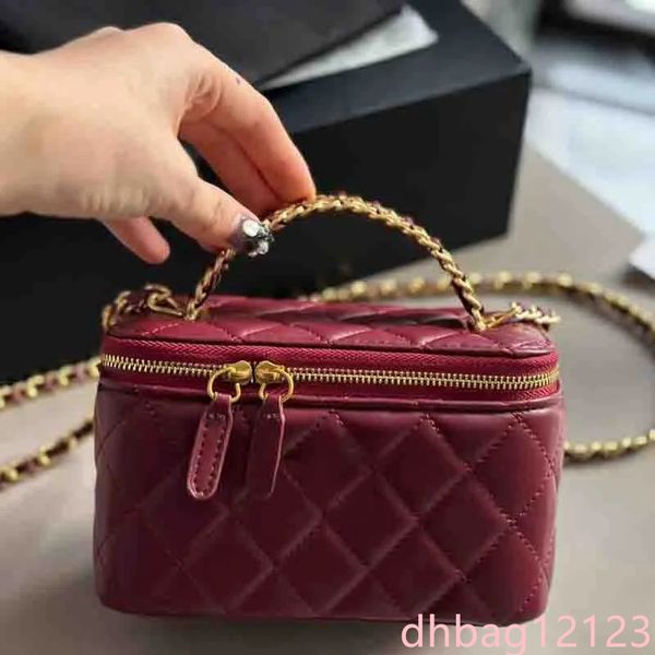 7A Luxury Women&#039;s Makeup Box with Mirror Designer Bag Top Handle Bag Filled Shoulder Pads Chain Diagonal Makeup Caid Lipstick Stand Min