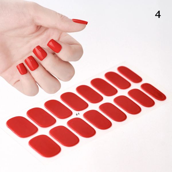 Nail Sticker Full Cover Wraps UV 3D DIY Manicure Nail Waterproof Self-adhesive Solid Color Nail Decal Nail Paste Long-lasting