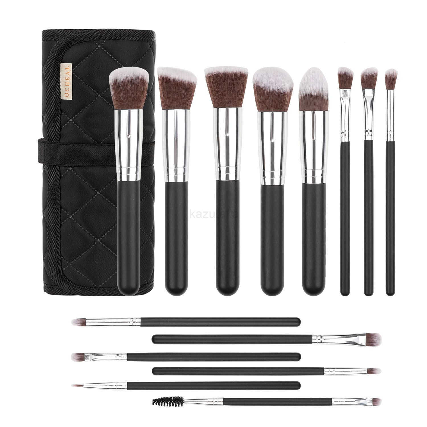 Makeup Brush HolderMakeup Brush OrganizerTravel Makeup Brushes Bag Cosmetic Bags Pouch for Women Brushes Case Makeup Artist Black Rhombus Z250917