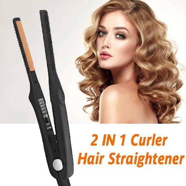 Short Fluffy Hair Flat Iron Hair Straightener Ceramic Tourmaline Mini Curling And Straightening For Short Beard And Hair ToolsXJ241016
