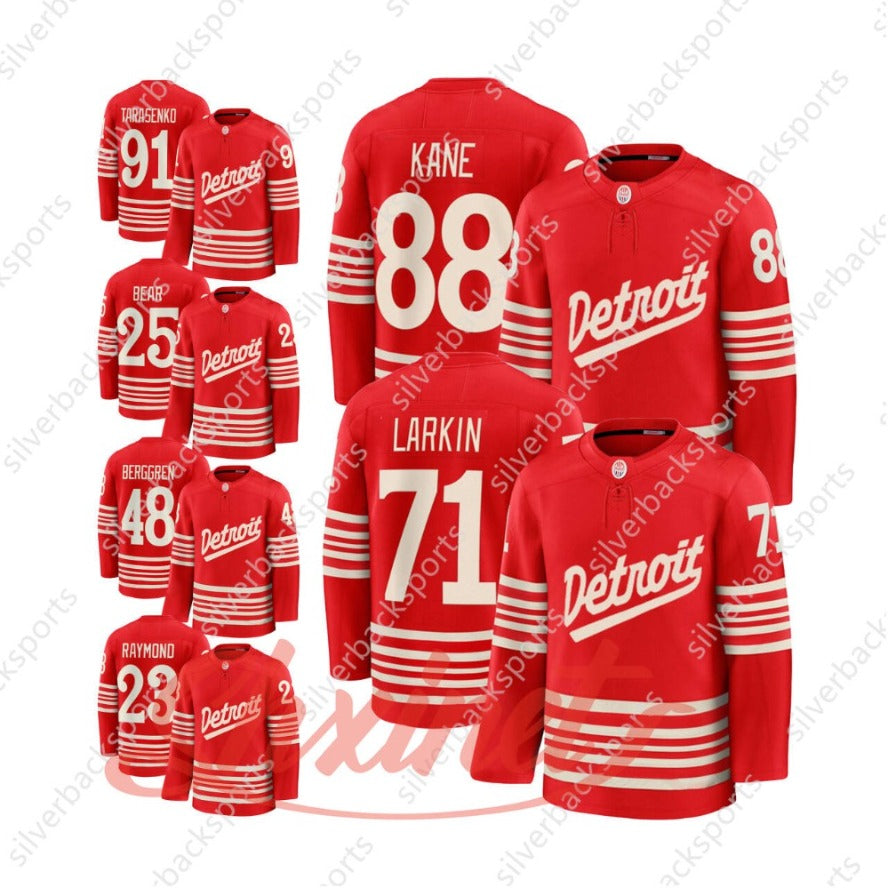 71 Dylans Larkins detroites hockey jersey red wingsS jersey 88 Patrick Kane Alex DeBrincat Moritz Seider Carter Bear Steve Yzerman John Gibson Lucas
