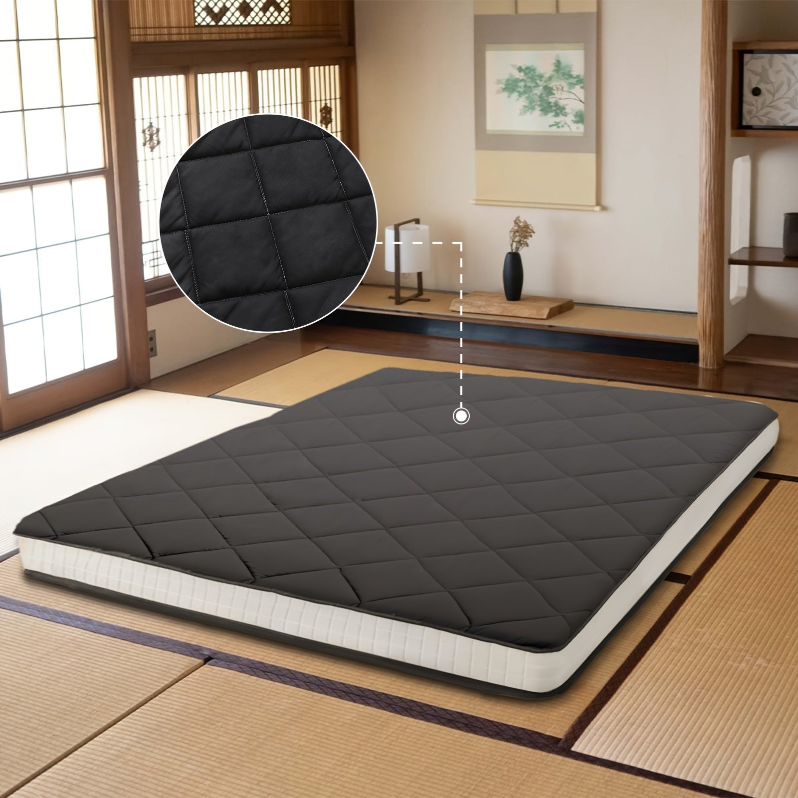 TEMU Lilypelle Portable Japanese Floor Mattress Futon Mattress, 4" Extra Thick Foldable Mattress, Sleeping Tatami Mat Floor Mattress For Adults, Roll