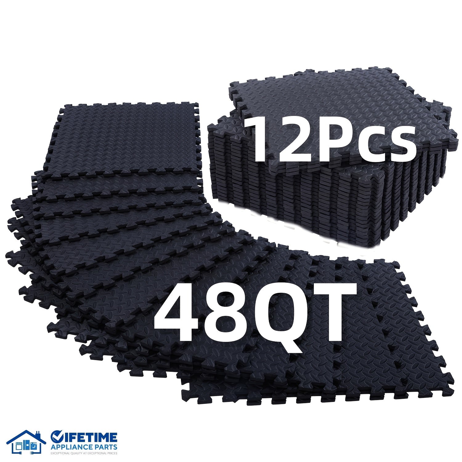 TEMU 24pcs-96sq Ft 12pcs-48sq Ft 1-2 "super Thick Sports Floor Mats, High-density Eva Interlocking Foam Floor Tiles For Home-gym-yoga-weightlifting,