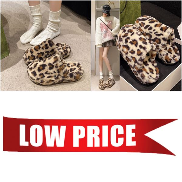 Slippers warm fur sandals winter woolen sandal wear new cotton autumn winter comfortable high-quality indoor walking Flat bottom simple leop
