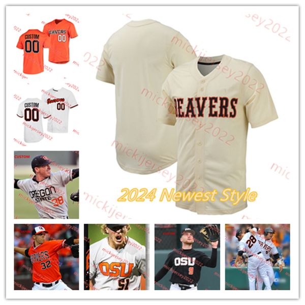 Travis Bazzana Oregon State Beavers Baseball Jersey Mikey Kane Custom Mens Micah McDowell Garret Forrester Gavin Turley Mason Guerra Kyle De