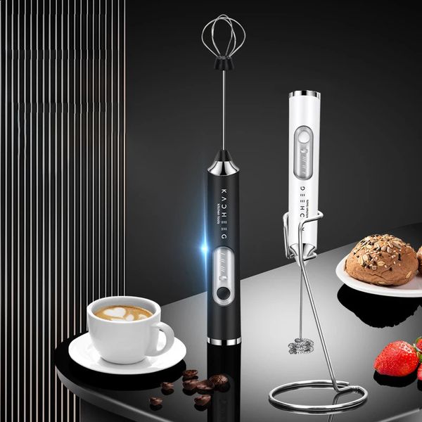 Electric Milk Frother Beater Coffee Handheld USB Charging Quick Whipping Cream Egg White Chocolate Blender Portable Kitchen Tool 240822