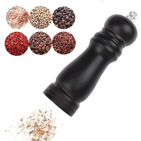 Pepper Mill with Strong Adjustable Ceramic Grinder Manual Control Kitchen Cooking BBQ Tools Salt and Pepper Mills Wood Tools 240820