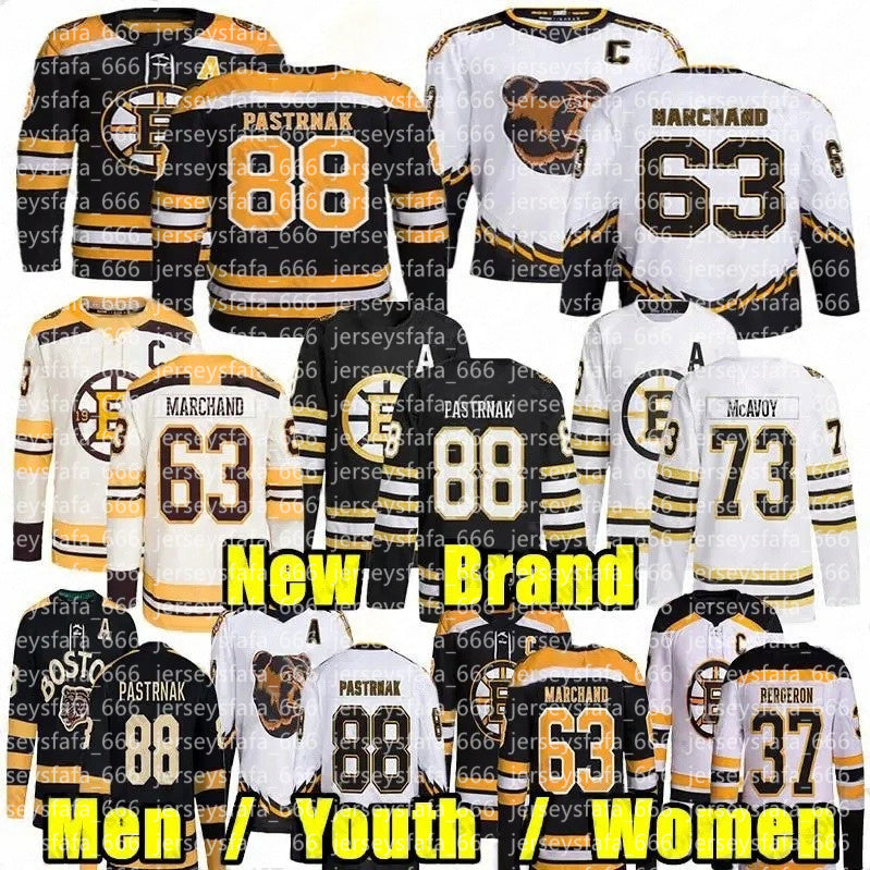 88 David Pastrnak Bruins 2023-24 100th hockey Jersey Patrice Bergeron Charlie Coyle Jake DeBrusk Brad Marchand Charlie McAvoy Jesper Boqvist Linus U