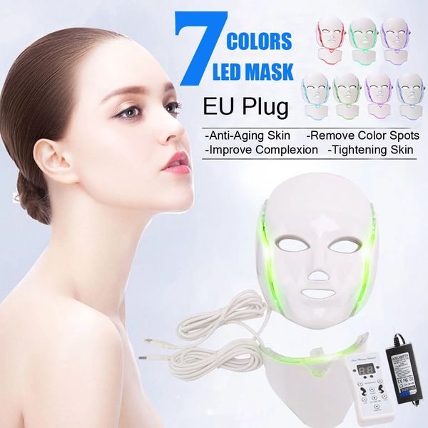 Beauty Items 7 Colors Beauty Therapy lamp Photon LED Facial Mask Light Skin Care Wrinkle Acne Removal Face Neck Rejuvenation LED face MASK