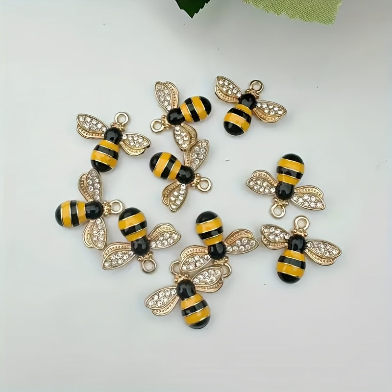 TEMU 20pcs Pendant With Black And Yellow Enamel Decoration - Diy Pendant With Exquisite For Necklaces, Bracelets, Earrings Making - Ideal Holiday