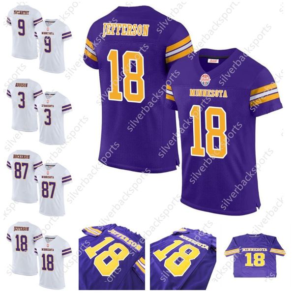 2024 Men-Youth-Women Shxinet Custom Football Stitched Jerseys 9 J.J. 33 Aaron 18 Justin 87 T.J. 3 C.J. Ham Darrisaw Smith Sam Darnold Free S