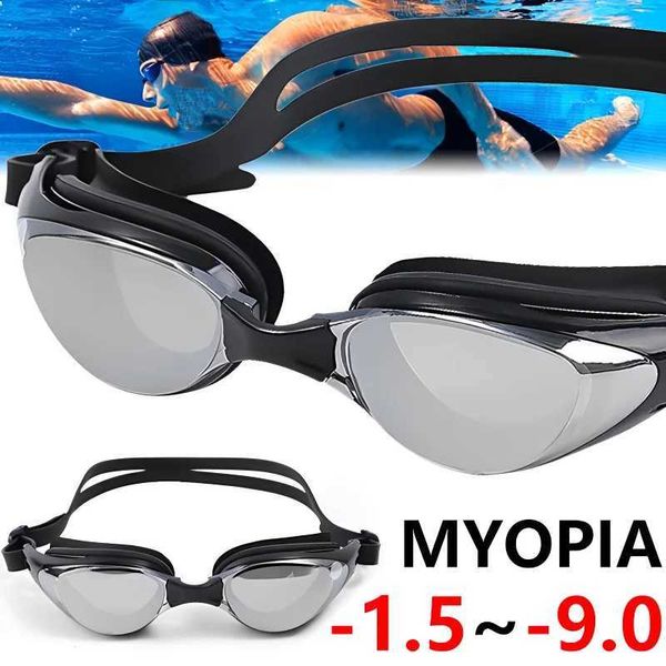 Myopia swimming goggles prescription -1.0~-9.0 waterproof and anti fog swimming goggles silicone diode diving goggles for adults and childre