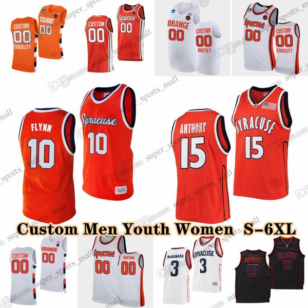 NCAA Custom S-6XL Syracuse Orange College Basketb all 3 Judah Mintz Jerseys Maliq Brown JJ Starling 10 Naheem McLeod Kyle Cuffe Jr. Niko Ruf