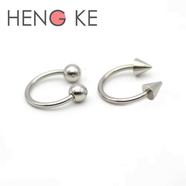 Horseshoe Ring 16G Lip Circular Barbell Nose Hoops Septum Nipple Tragus Piercing 4mm ball Spike 316L Stainless Steel Earrings