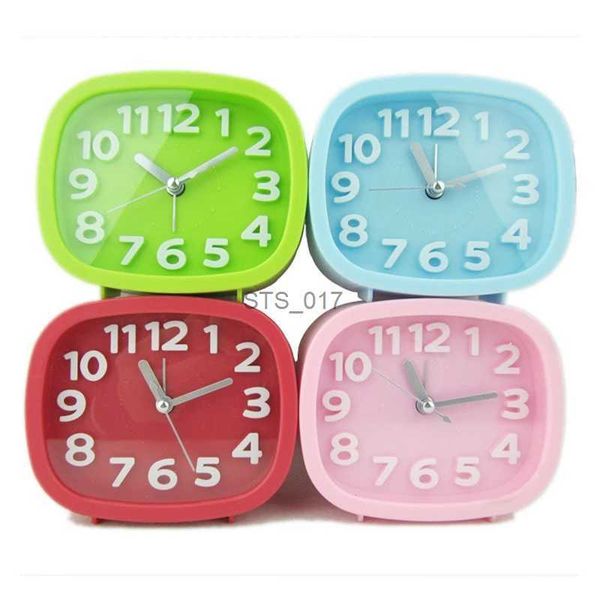 Other Clocks Accessories Nordic Luxury Alarm Clock Mute Childrens Student Desk Table Clock Bedroom Study Room Simple Frosted Candy Color Clo