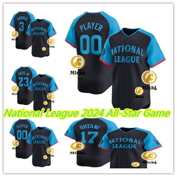 William Contreras National League 2024 All Star Game Baseball Jersey 3 Harper Bryce 4 Ketel Marte 28 Alec Bohm 7 Trea Turner Custom Stitched