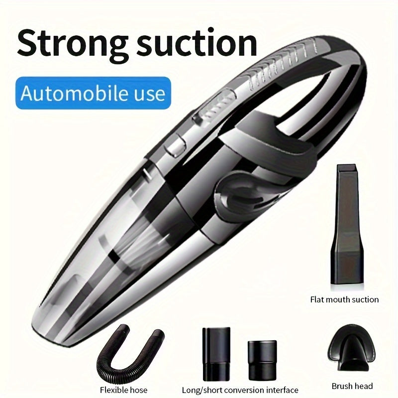 TEMU Powerful Multifunctional Car Vacuum Cleaner, High Power, Usb Charging, Handheld Design - Perfect For Cleaning Car Interiors, Homes, Kitchens,