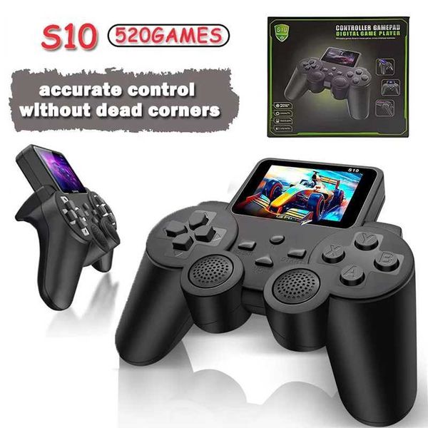 Portable Game Players S10 Video Game Console Mini Remote Gamepad 2.4-inch Built in 520 Game AV Output Game Console Controller Childrens Gift