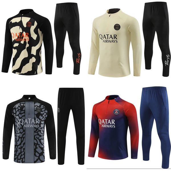 22 -23-24 Paris tracksuits training chandal 2022 23 24 PSGes mbappe kit survetement foot tuta jacket retro futbol Soccer football men and ki