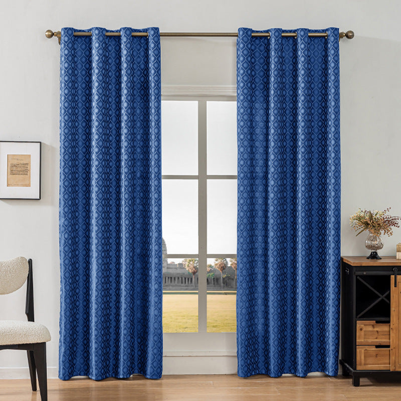 YL-36834 Thickened double-sided cotton and linen bedroom curtain fabric soundproof full blackout modern simple living room curtain finished product