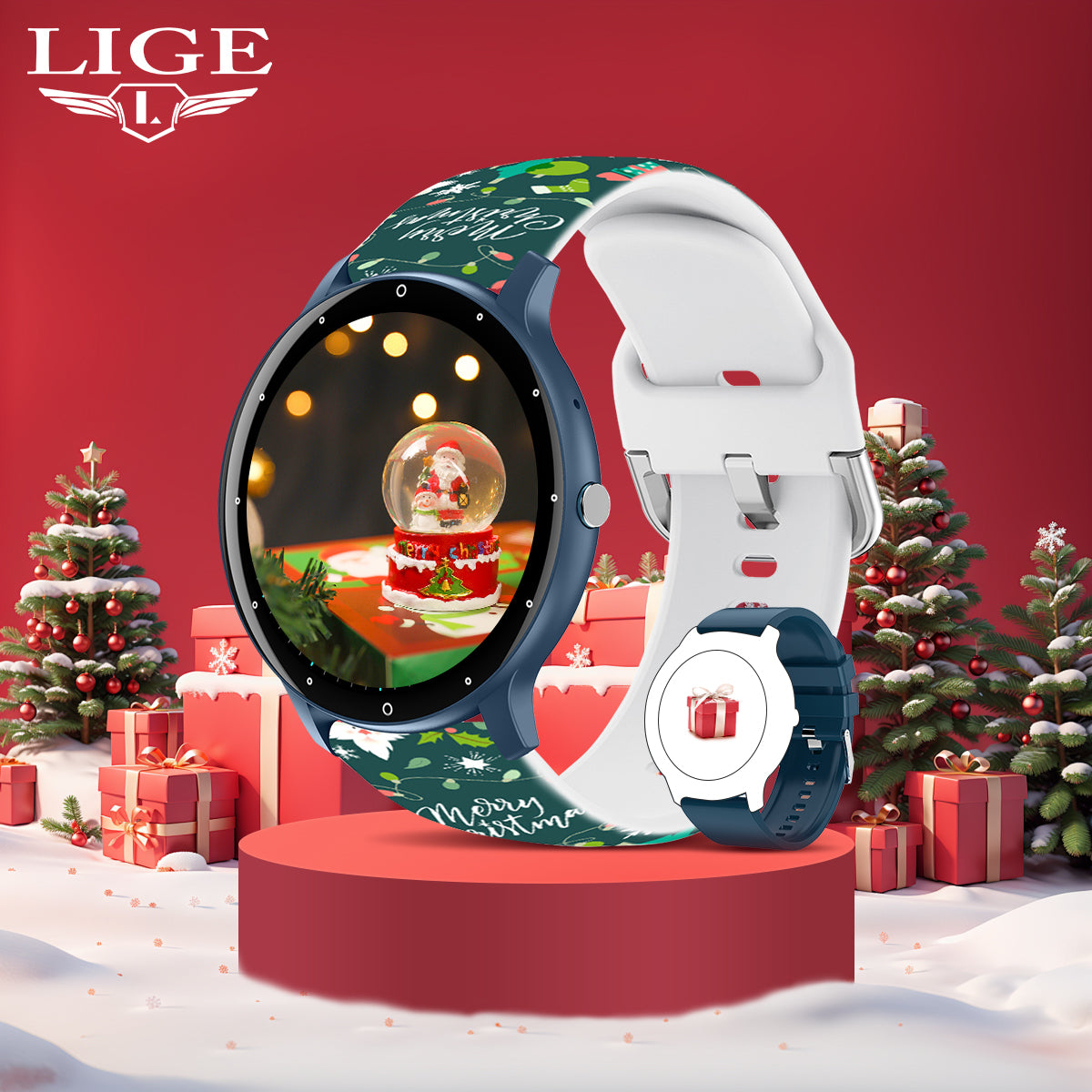 LIGE&#039;s new multifunctional sports smartwatch silicone strap watch calendar sports health monitoring watch Christmas gift
