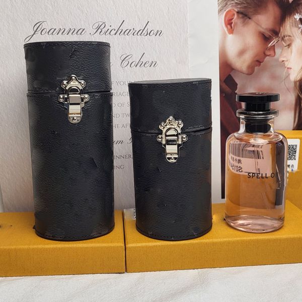 Designer Cosmetic Bag Perfume Box Bag Old Flower Cylinder Handbag Women Clutch tote bag travel Case Brass buckle Microfiber lining Genuine L