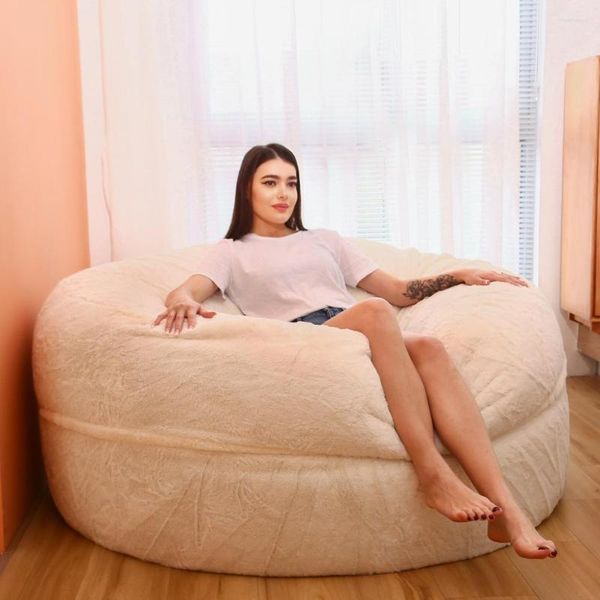 Drop Chair Covers Furniture Home Bedroom Large Bean Bag Cover Parts Soft Washable Adult Pouf Cushion