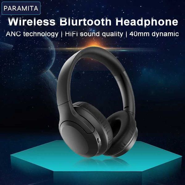 Headsets PARAMITA ANC Noise Cancelling Headphones A1 Wireless Bluetooth Headphones BT5.3 400mAh Over ear Foldable for Sports Work Games J240