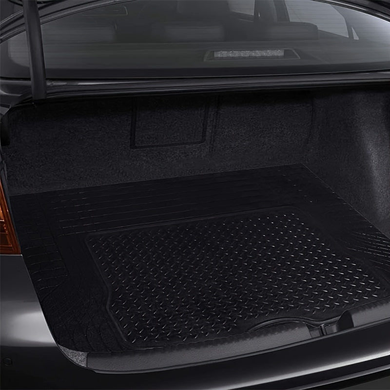 TEMU Car Trunk Mat - Large Heavy-duty Rubber Cargo Mat For Cars, Universal Fit Full Set, Trimable Automotive Floor Mats, Suv Back Cargo Liner, Rubber
