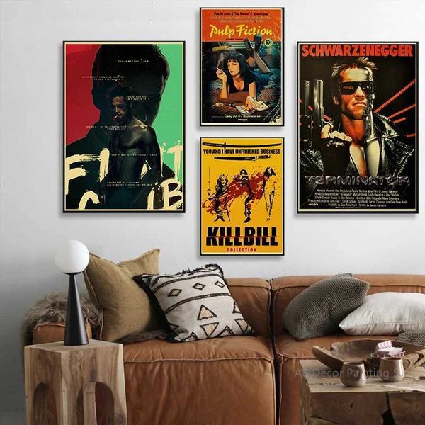 Buy three buy four movie posters kraft paper vintage hot movies family life dormitory club art wall decoration Z250210-1
