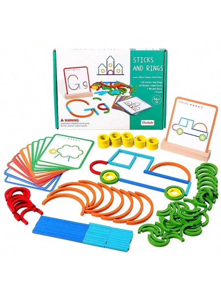 Intelligence toys Creative sticks and circular puzzles childrens intellectual development early education toy color recognition and hands-on