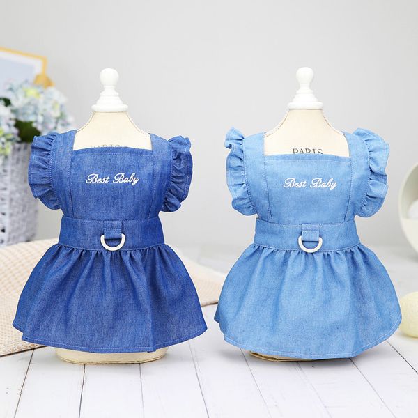 10Pc-Lot Spring Summer Princess Jeans Puppy Skirts Cat Dog Vest Dress Pet Clothes