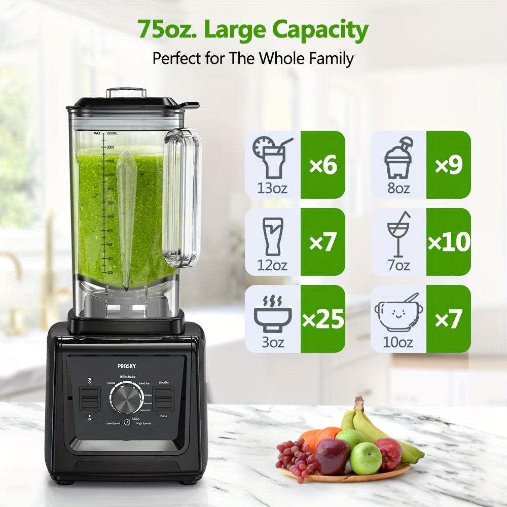 TEMU Prasky Professional Blender, Smoothies Blenders, 75oz 2 Containers, Blender And Grinder Combo 25000rpm Powerful Kitchen Blender, For Coffee