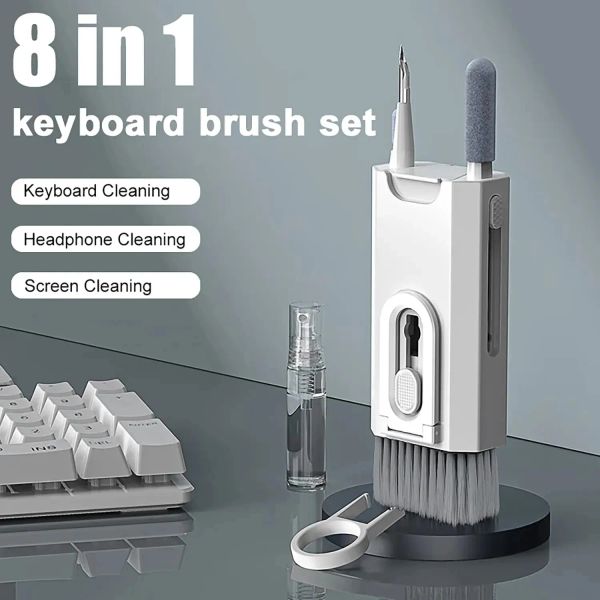 8-in-1 Computer Keyboard Cleaner Brush Kit Earphone Cleaning Pen For Headset iPad Phone Cleaning Tools Cleaner W24-511