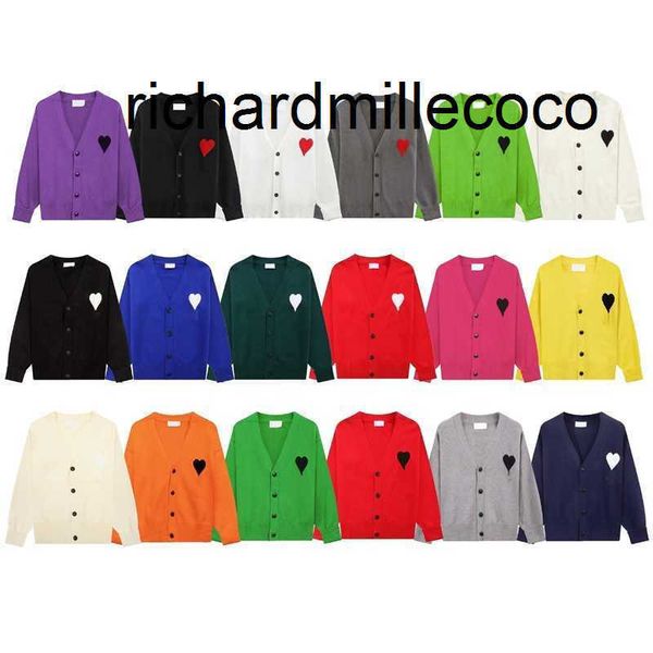 Luxury Autumn and Winter Little Red Heart a Knitted Cardigan Sweater m Jacket Outerwear Hoodie v Neck Casual Minimalist Sports Ins Qtcjgoods