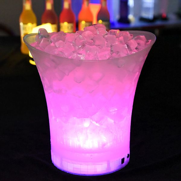 Tabletop Wine Rac Waterproof Plastic Ice Bucket 6 Color Bars Nightclubs Light Up Champagne Beer Night Party 221121