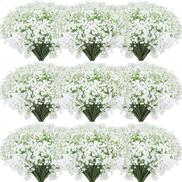 50 Pcs Artificial Flowers Babies Breath Flowers Fake Gypsophila Plants Flowers for Wedding Home Party Decor 240805