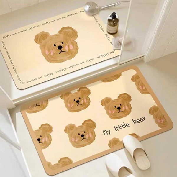 Cute Cartoon Pattern Floor Mat Quick-drying Absorbing Bath Mats Non-slip Foot Pad for Toilet Doorway Bathroom Home DecorC241227
