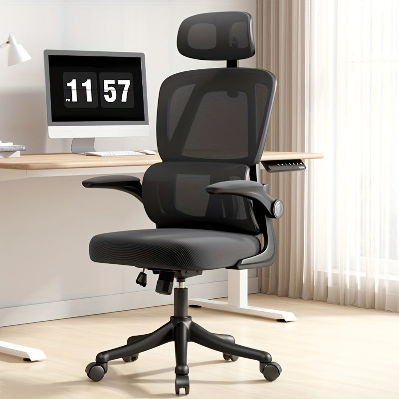 TEMU Ergonomic High- Chair With Wheels - Comfortable Mesh Desk Chair, 330 Lbs Capacity, Ideal For Gaming And Work, White