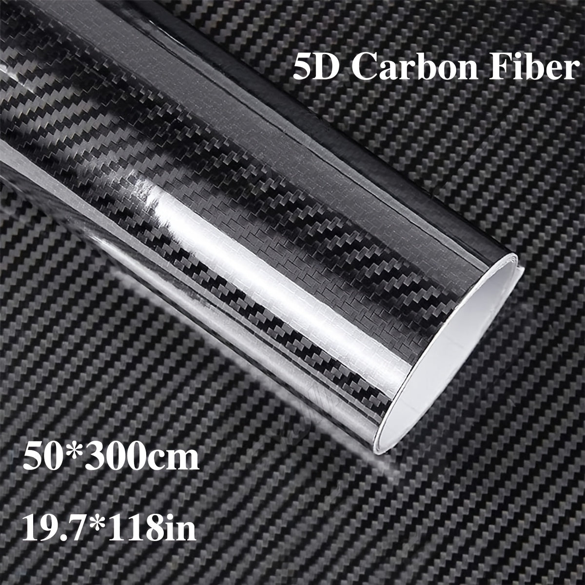 TEMU 5-d Carbon Fiber Texture Vinyl Wrap - Self-adhesive Decor Film, Uv Protection, Scratch-, Suitable For Home, Office, And Electronics