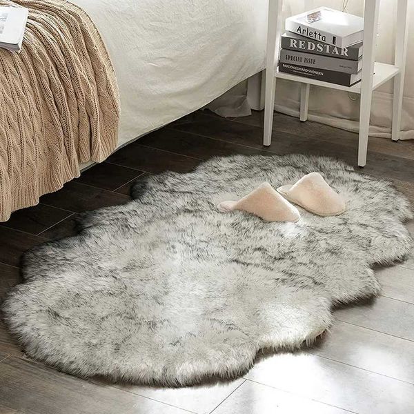 White Fur Rug Bedro Soft Fluffy Faux Sheepskin Area Rugs Washable Plush Bedside Carpet for Living Ro Sofa Decor Z250208